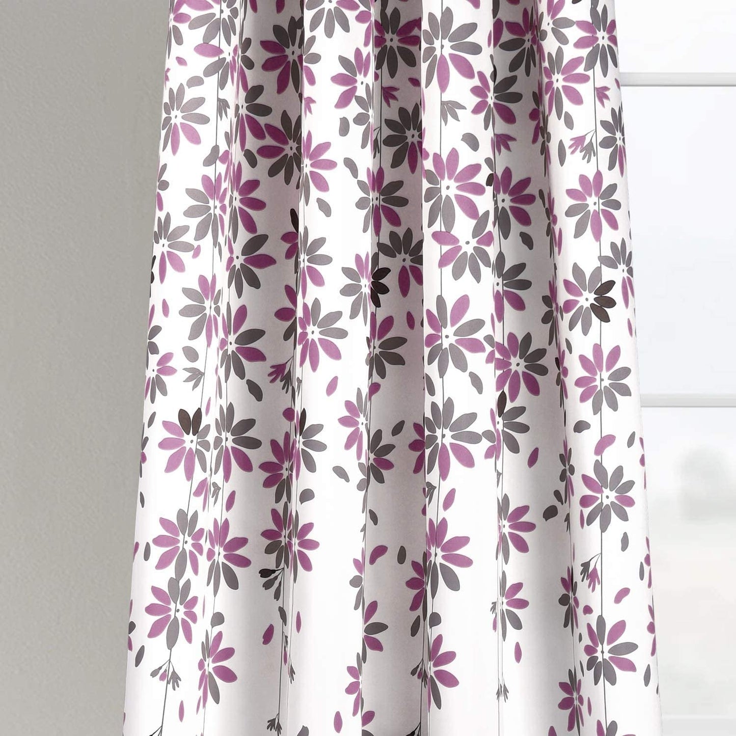 Alishomtll Falling Flower Window Curtain Grommet Light Filtering Drapes for Bedroom Living Room, Set of 2