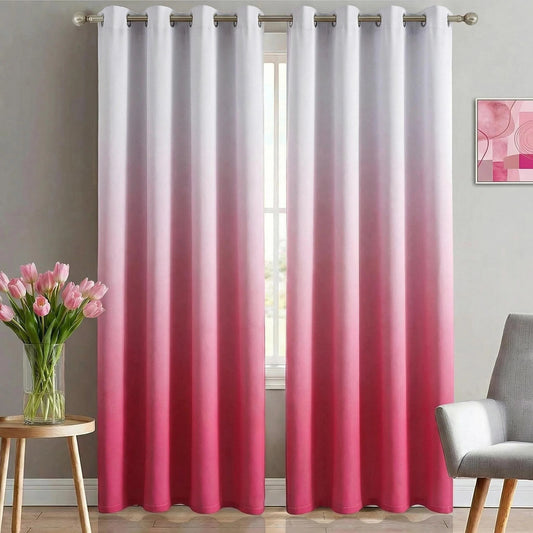 Alishomtll Pink Blackout Curtains Grommet Room Darkening Window Drapes for Living Room Bedroom ,2 Panels of 52" W x 84" L