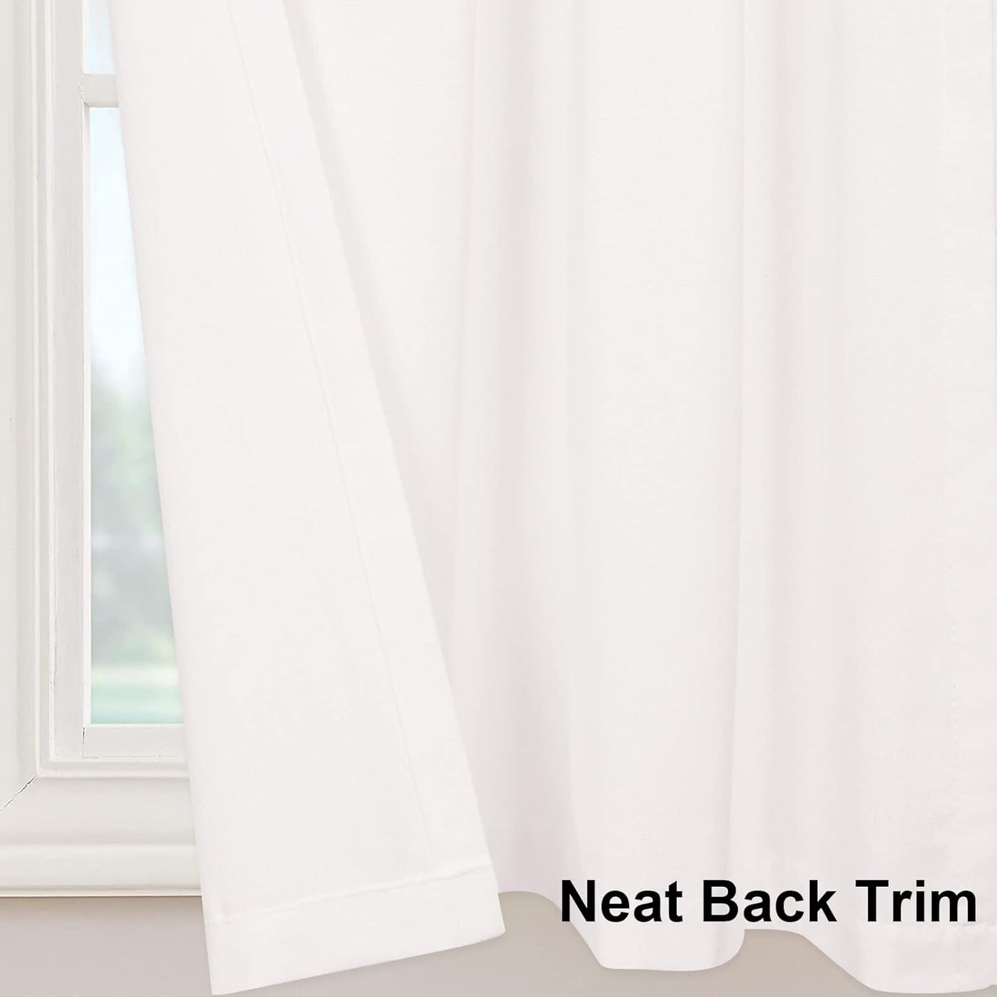 Alishomtll Solid White Valance Button Curtains for Kitchen Living Room Farmhouse Tab Top Bathroom Curtains for Small Window Single Panel 18 Inch Length