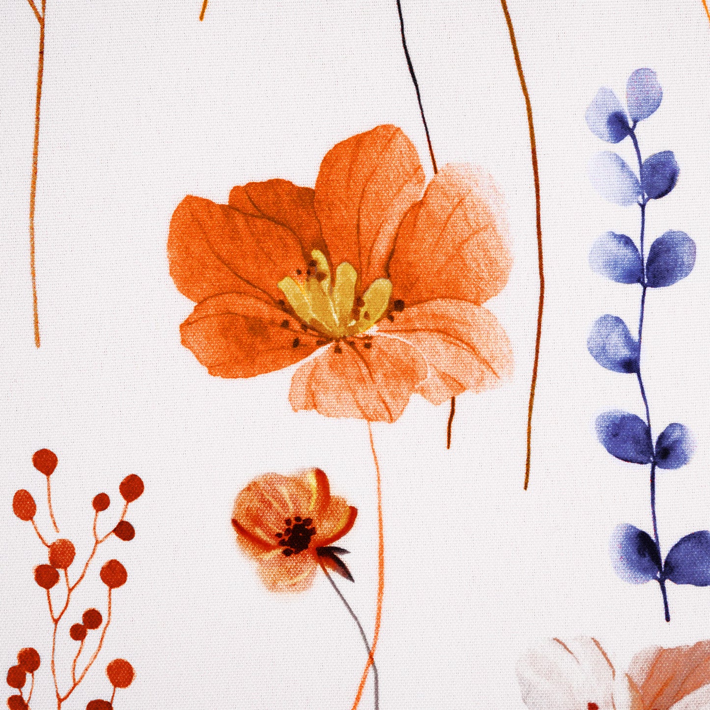 Alishomtll Floral Valance Curtains Kitchen Orange Wildflower Flower Leaf Windows Drapes,52 x 18 inch,Rod Pocket