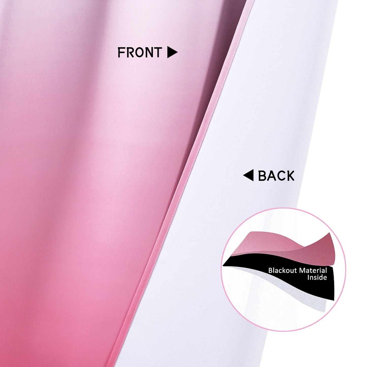 Alishomtll Pink Blackout Curtains Grommet Room Darkening Window Drapes for Living Room Bedroom ,2 Panels of 52" W x 63" L