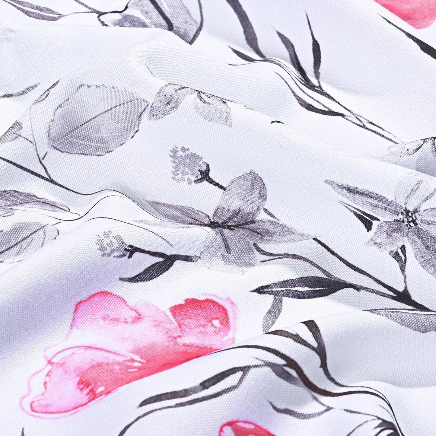 Alishomtll Kitchen Curtains Valances Swags for Windows Hot Pink Floral Printed Window Drapes,61" W x 36" L,Rod Pocket