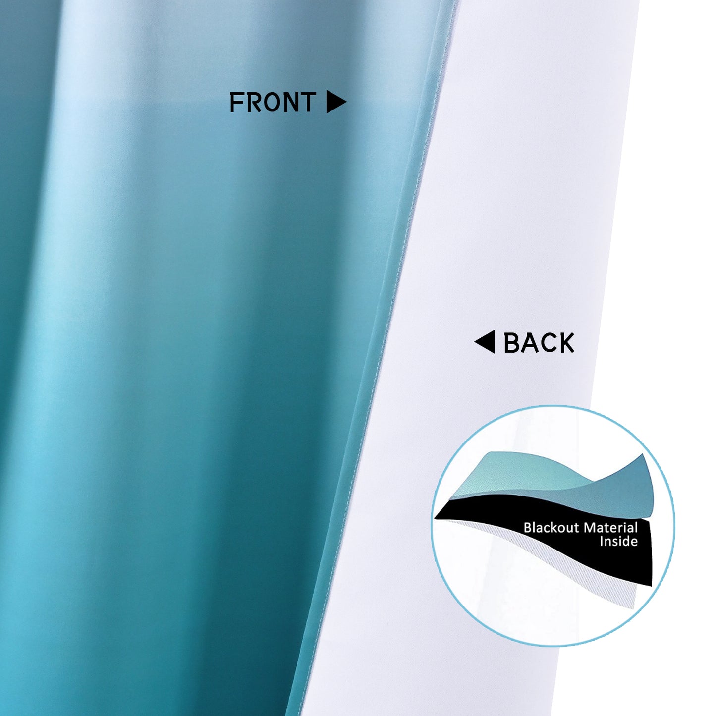 Alishomtll Teal Blackout Curtains Grommet Room Darkening Window Drapes for Living Room Bedroom ,2 Panels of 52" W x 63" L