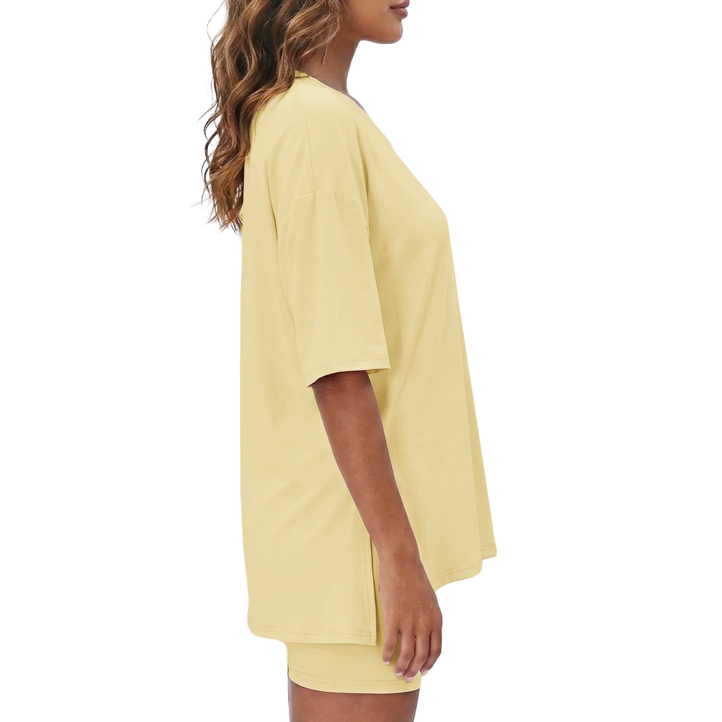 Gingprous Women's 2 Piece Summer Lounge Set 2026 Oversized Top & Elastic Waist Shorts Casual Travel Outfit