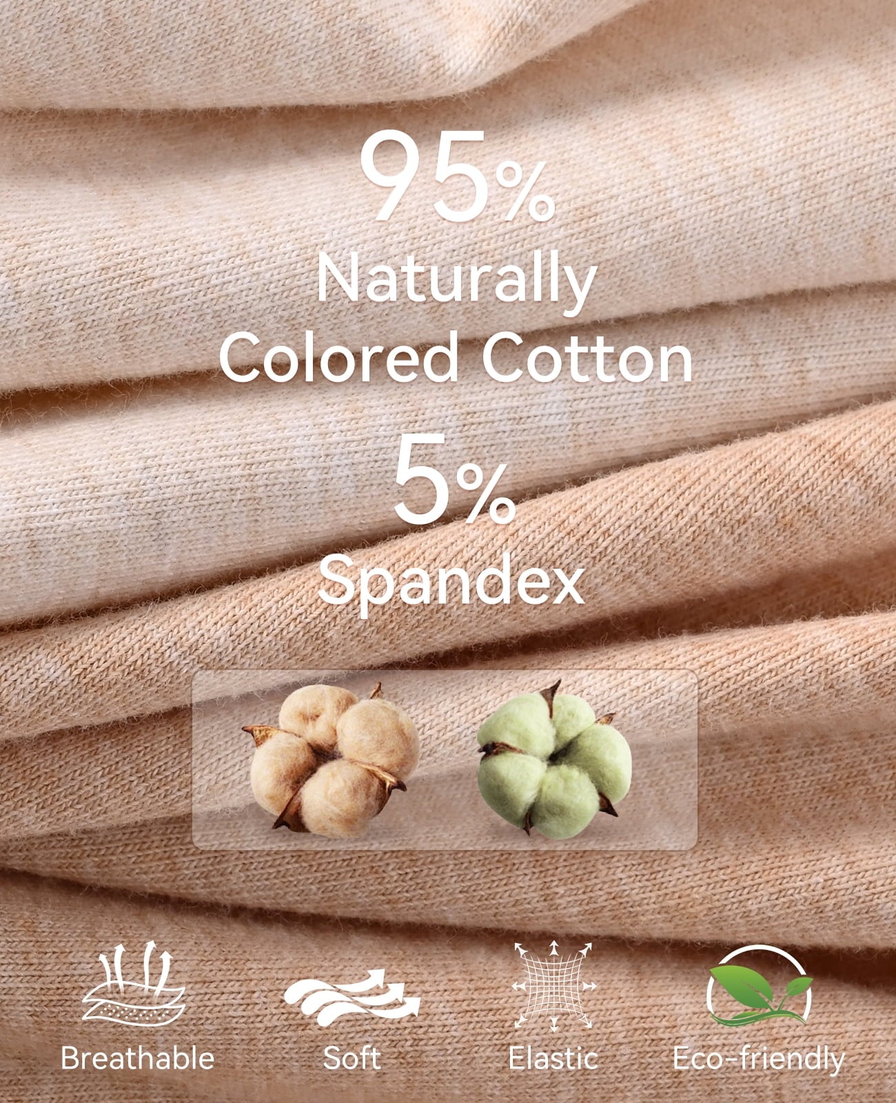 MecTo Natural Colored Cotton Underwear for Women, 3-Pack Dye-Free Skin-Friendly Briefs Breathable Ladies Panties