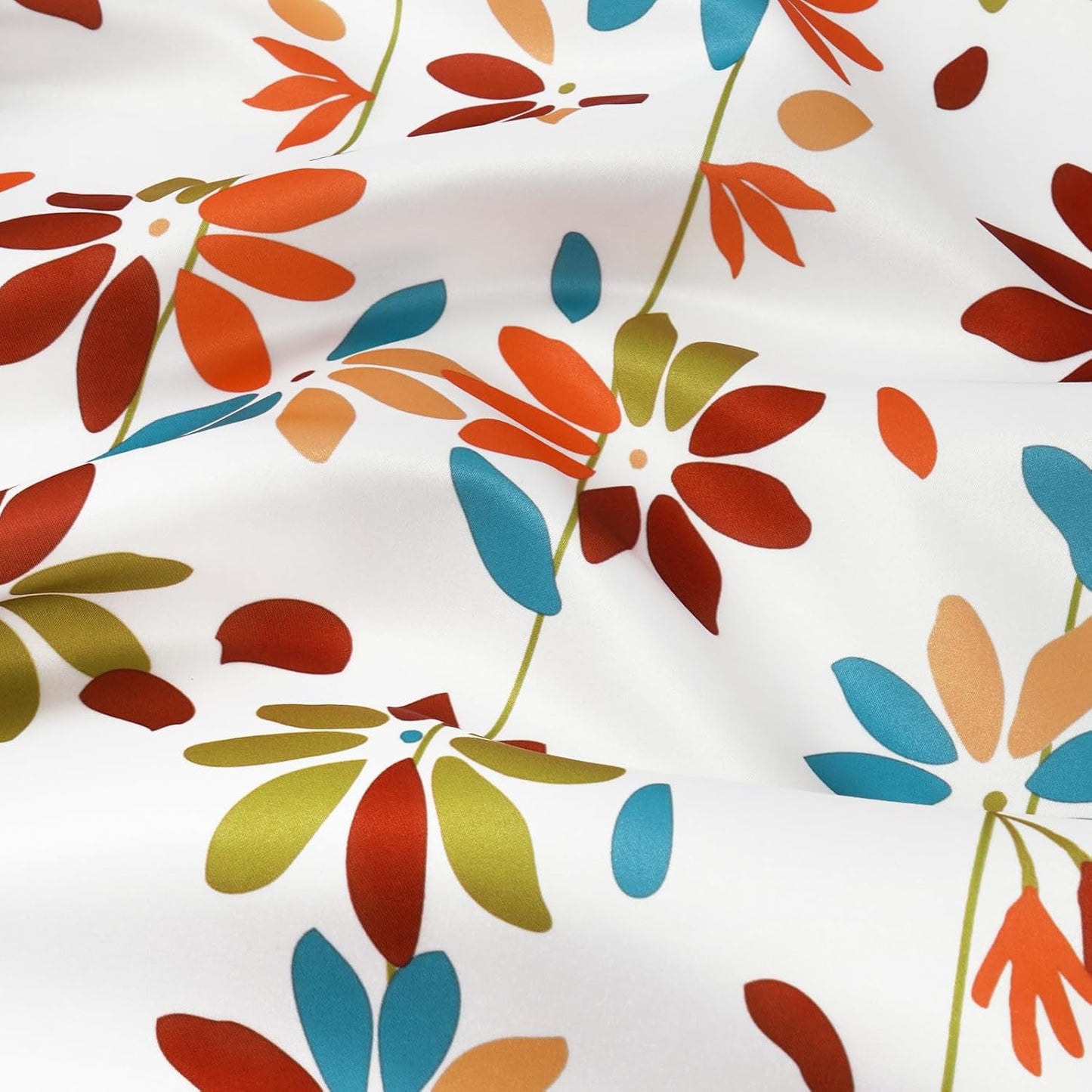 Alishomtll Falling Flower Kitchen Curtains Sets Tier Light Filtering Small Window Drapes Rod Pocket ,26"Wx36"L,2 Panels,Orange