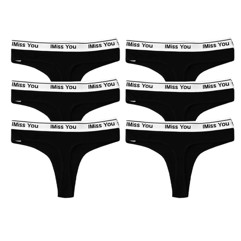 Sunm Boutique Women's Stretch Ribbed Thong,Sports G-Strings Thong Underwear for Women 6 Pack, S-XL