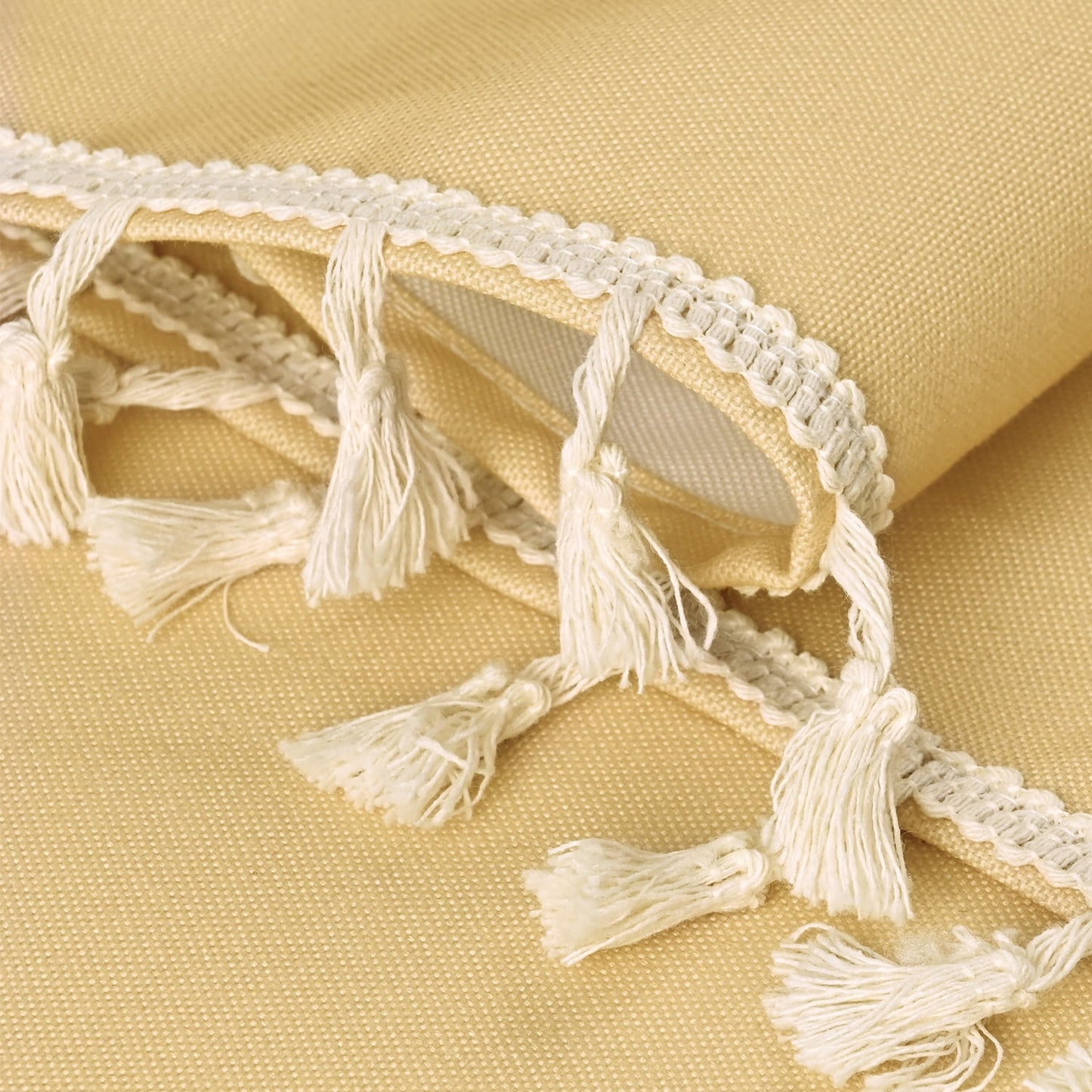 Invoibler Boho Curtains with Tassels,60-65% Room Darkening Curtain,Window Drapes,2 Panel,Yellow