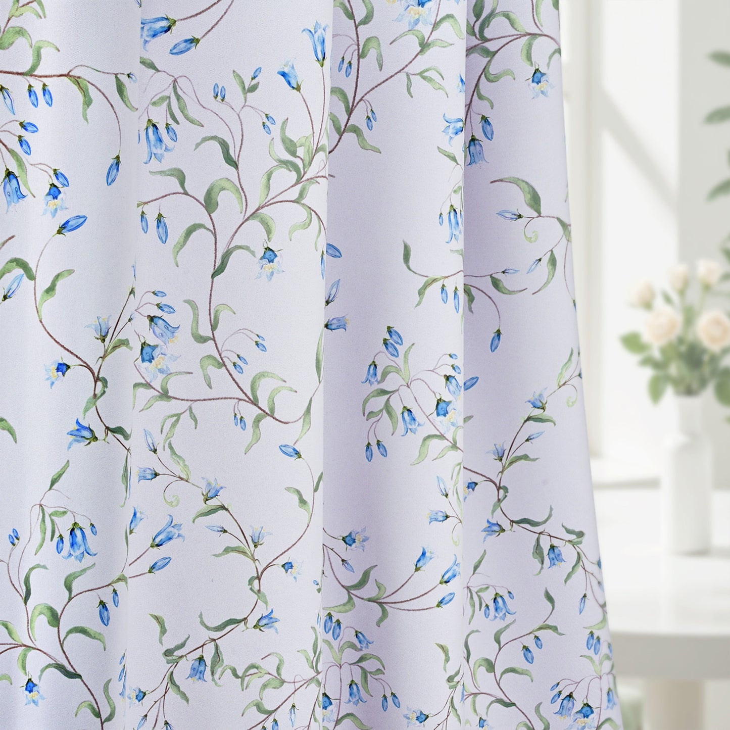 Alishomtll Blackout Curtains Country Floral Printed Thermal Insulated Window Drapes for Bedroom Living Room 84 Inches Long,52" Wide, 2 Panels