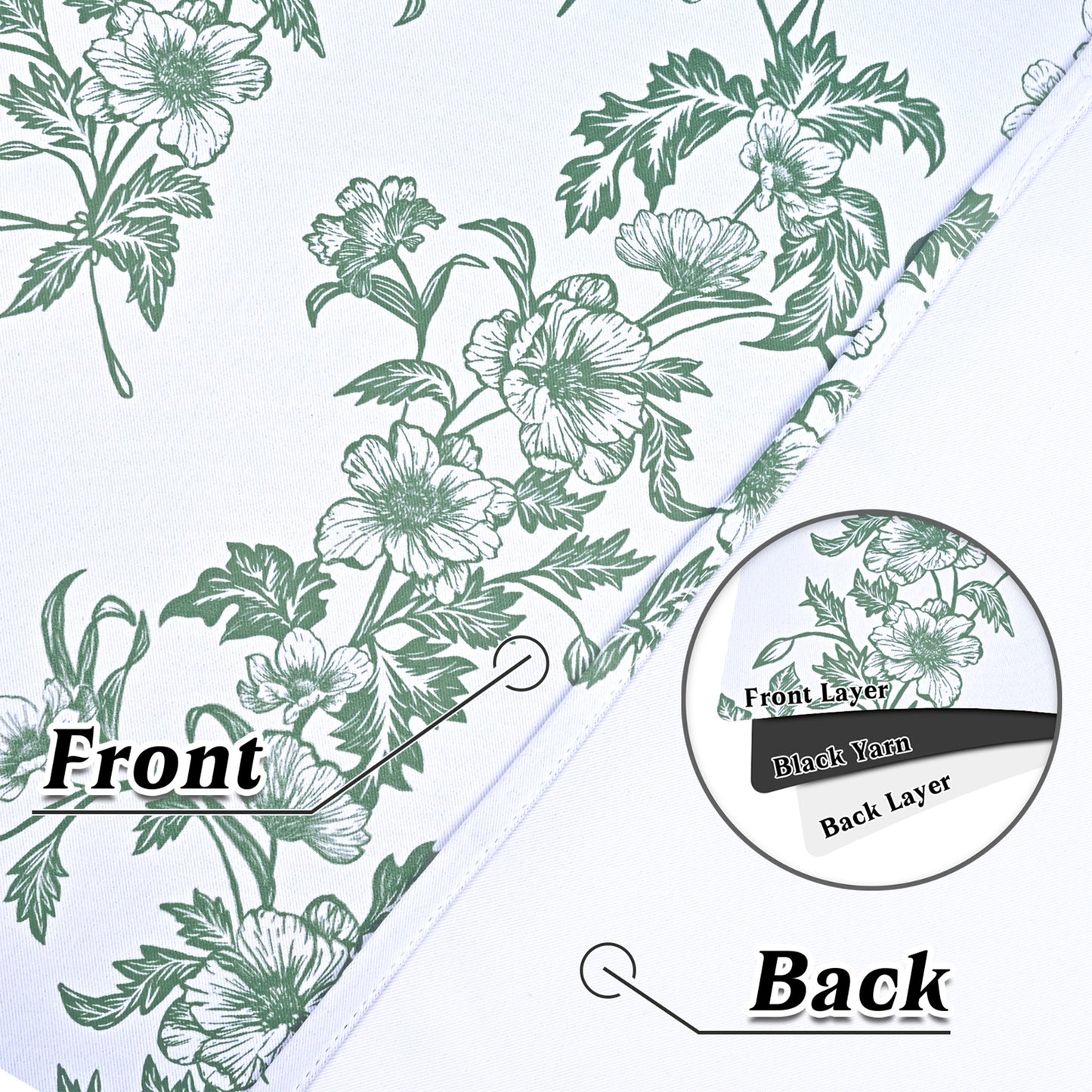 Alishomtll Floral Curtains Blackout Thermal Insulated Room Darkening Window Drapes for Living Room,Sage Green ,52"x63", 2 Panels