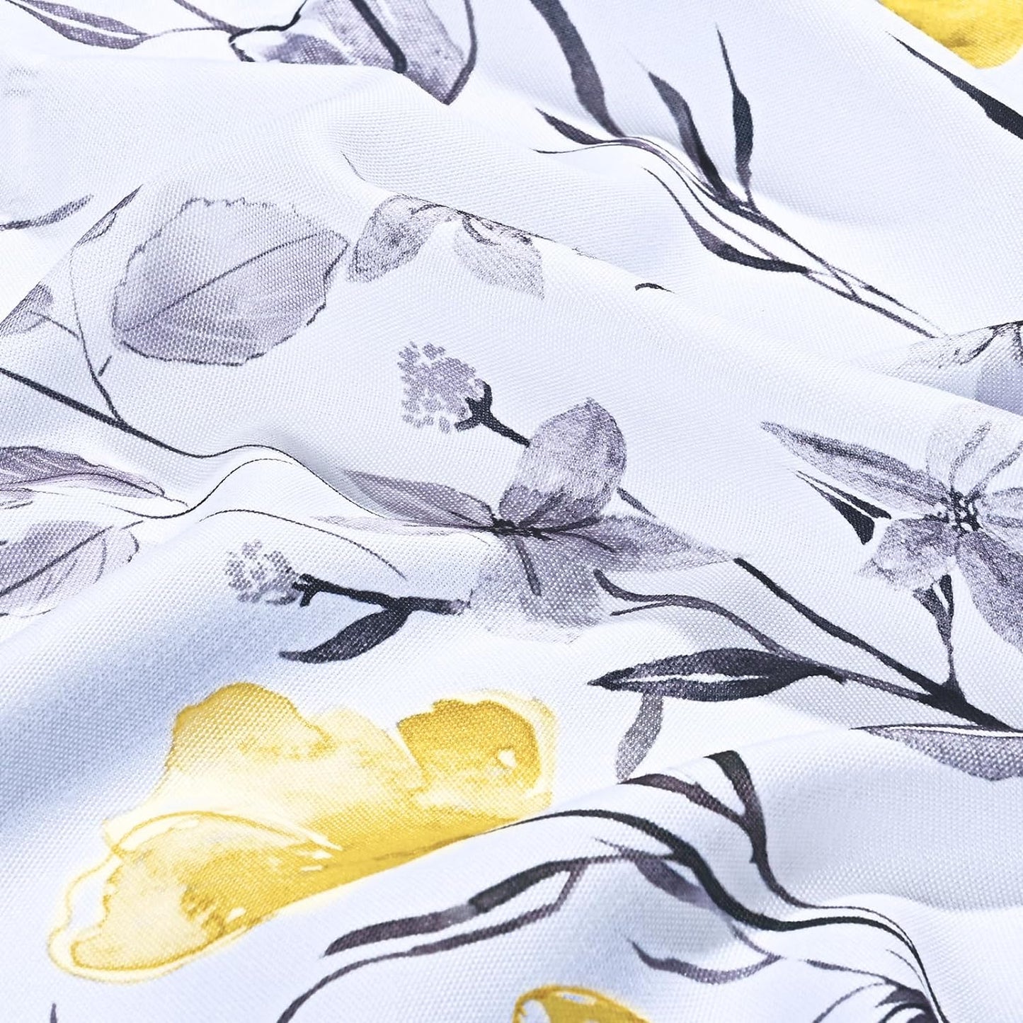 Alishomtll Kitchen Curtains Valances Swags for Windows Yellow Floral Printed Window Drapes,61" W x 36" L,Rod Pocket