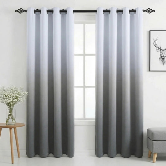 Alishomtll Grey Blackout Curtains Grommet Room Darkening Window Drapes for Living Room Bedroom ,2 Panels of 52" W x 84" L
