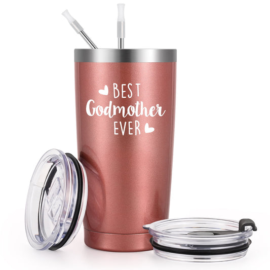 Gingprous 20 oz Stainless Steel Tumblers with Lids Straws, Double Wall Travel Tumblers, Vacuum Insulated Tumblers, Insulated Coffee Cup for Hot and Cold Drinks, Rose Gold
