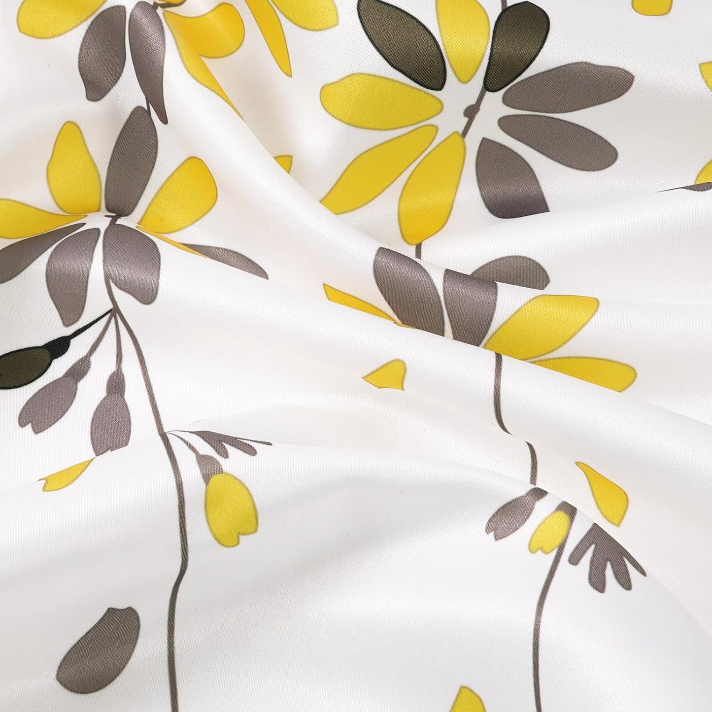 Alishomtll Falling Flower Kitchen Curtains Valances Swags for Windows Window Drapes,61" W x 36" L,Rod Pocket,Yellow