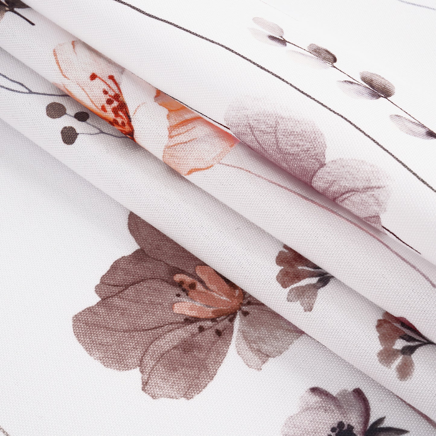 Alishomtll Floral Valance Curtains Kitchen Brown Wildflower Flower Leaf Windows Drapes,52 x 18 inch,Rod Pocket