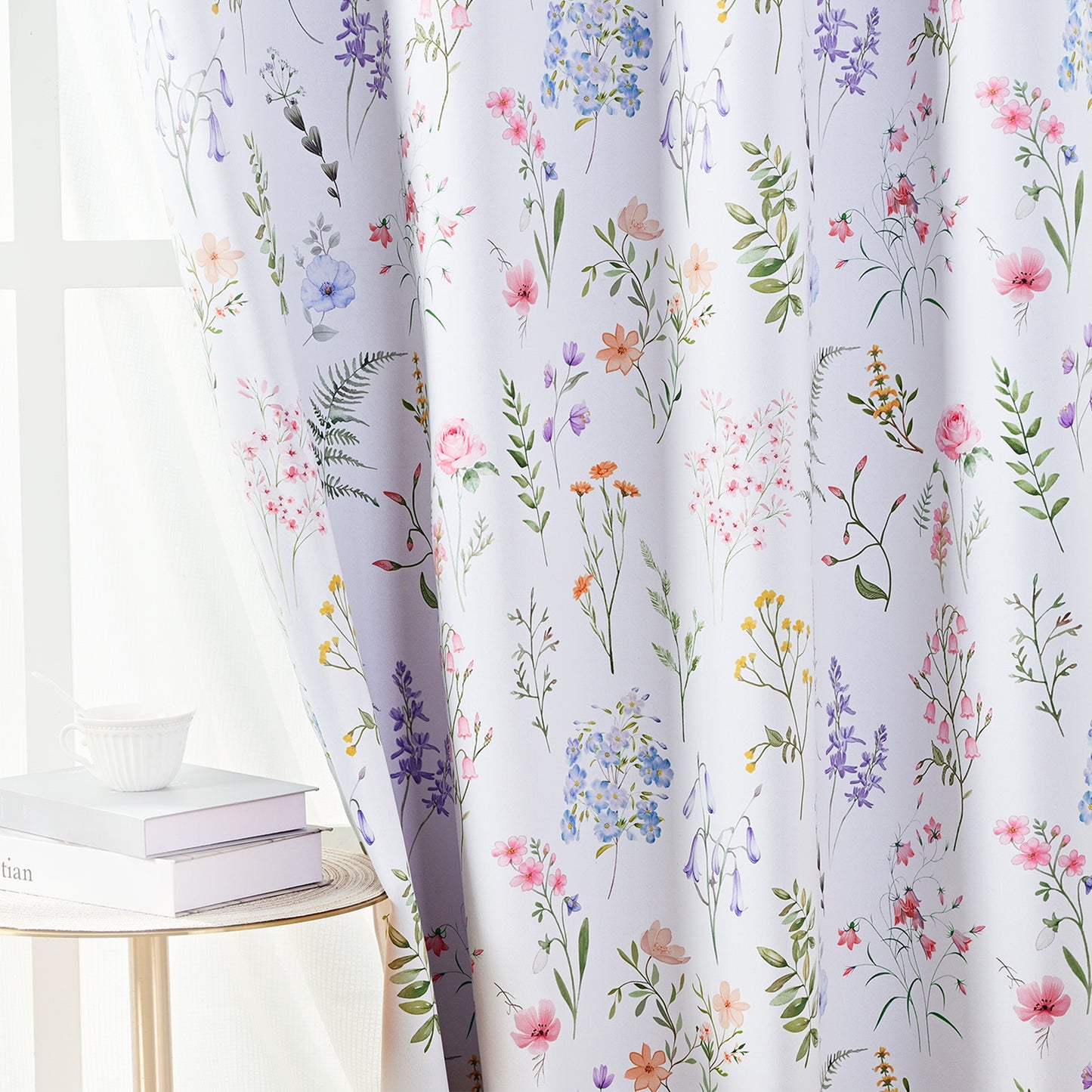 Alishomtll Blackout Curtains Floral Printed Thermal Insulated Window Drapes for Bedroom Living Room 63 Inches Long,52" Wide, 2 Panels