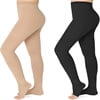 MARTINE MALL 2 Pairs Black XL Size 20-30 mmHg Compression Pantyhose Medical Footless Compression Stockings for Women,Pregnant, Teacher, Doctor