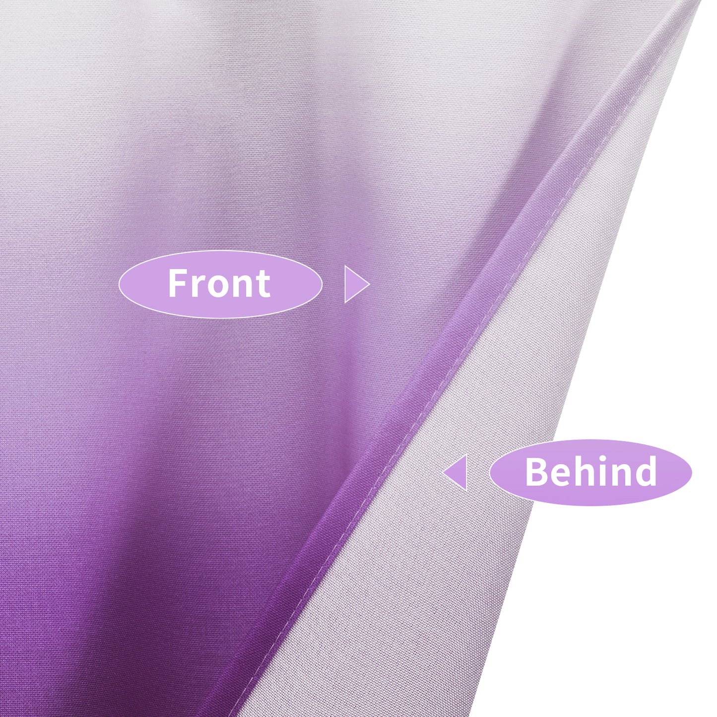 Alishomtll Kitchen Valance Curtains Purple Ombre Living Room Bedroom Windows Drapes ,52 x 18 inch,Rod Pocket