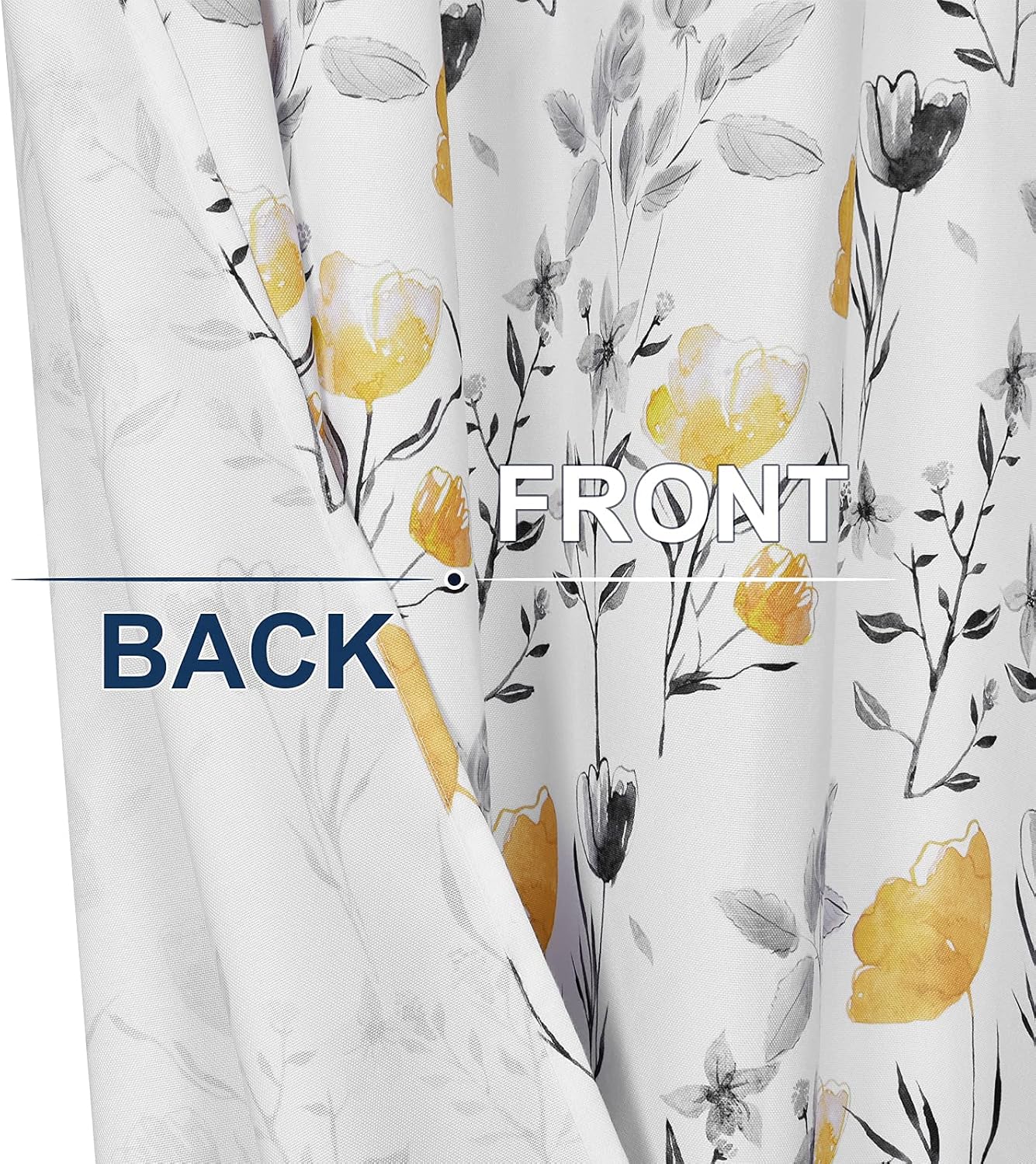 Alishomtll Valance Curtains Flower Print Window Curtain Valance Rod Pocket, Yellow ,52W" x 18L"