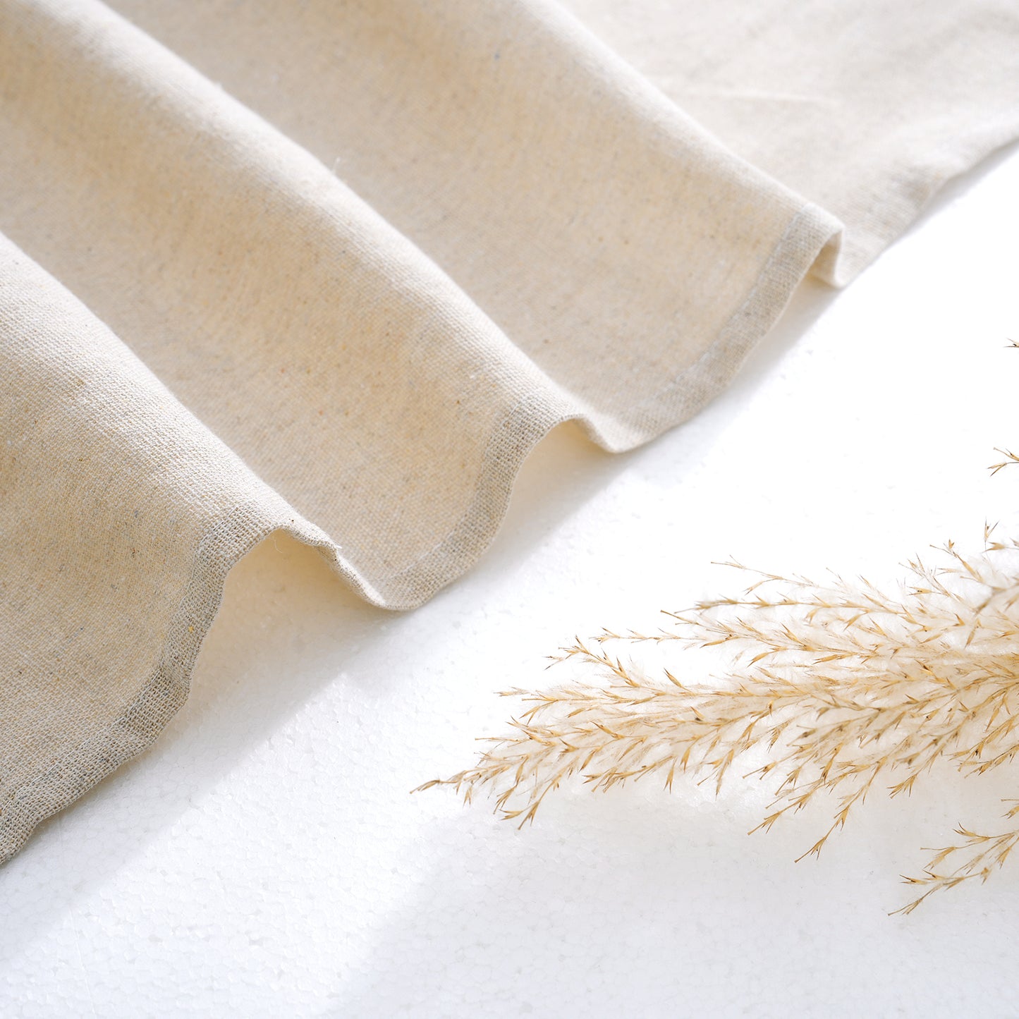 Alishomtll Linen Valance Farmhouse Boho Button Kitchen Curtains ,Rod Pocket,18"L x 52"W, Linen White