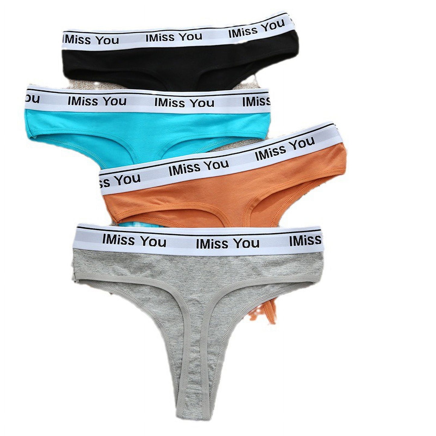 Sunm Boutique Women's Stretch Ribbed Thong,Sports G-Strings Thong Underwear for Women 6 Pack, S-XL