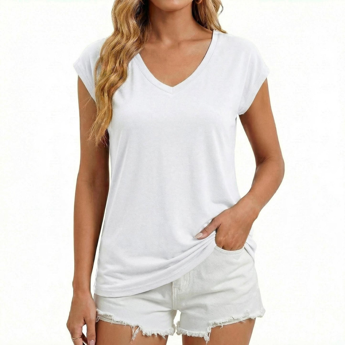 Gingprous Casual Tank tops for Women Cap Sleeve Basic Tee Shirt Loose Fit Spring Summer Tee Tops
