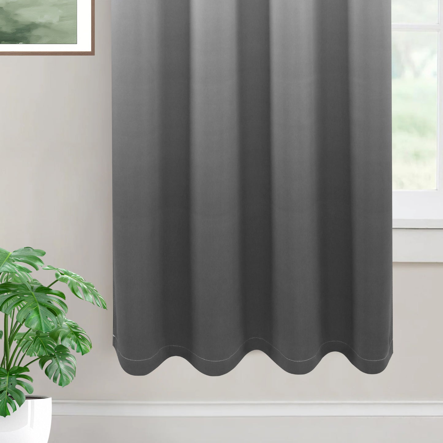 Alishomtll Grey Blackout Curtains Grommet Room Darkening Window Drapes for Living Room Bedroom ,2 Panels of 52" W x 63" L