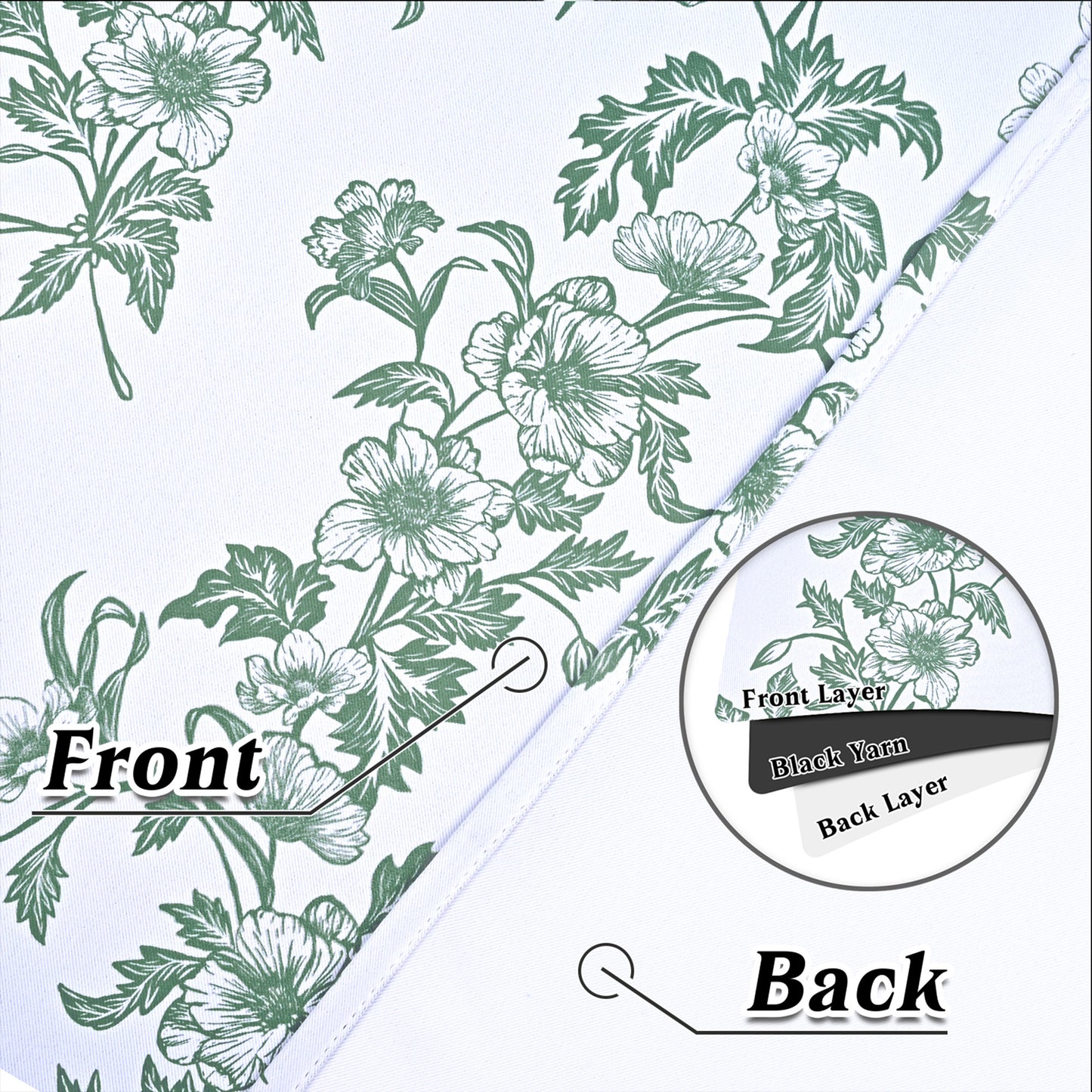 Alishomtll Floral Curtains Blackout Thermal Insulated Room Darkening Window Drapes for Living Room,Sage Green ,52"x84", 2 Panels