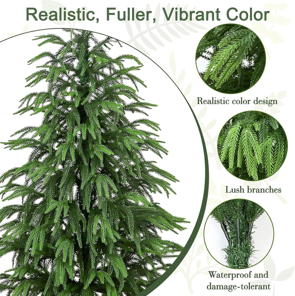 MARTINE MALL 4ft Artificial Norfolk Pine Tree Faux Christmas Tree Fake Potted Plants for Front Porch Outdoor Indoor Garden Christmas Decor