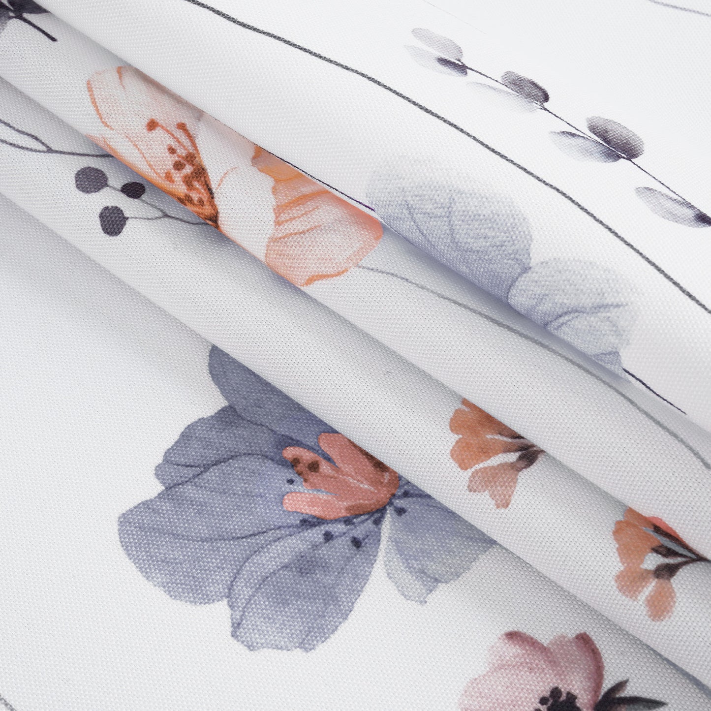 Alishomtll Floral Valance Curtains Kitchen Blue Wildflower Flower Leaf Windows Drapes,52 x 18 inch,Rod Pocket