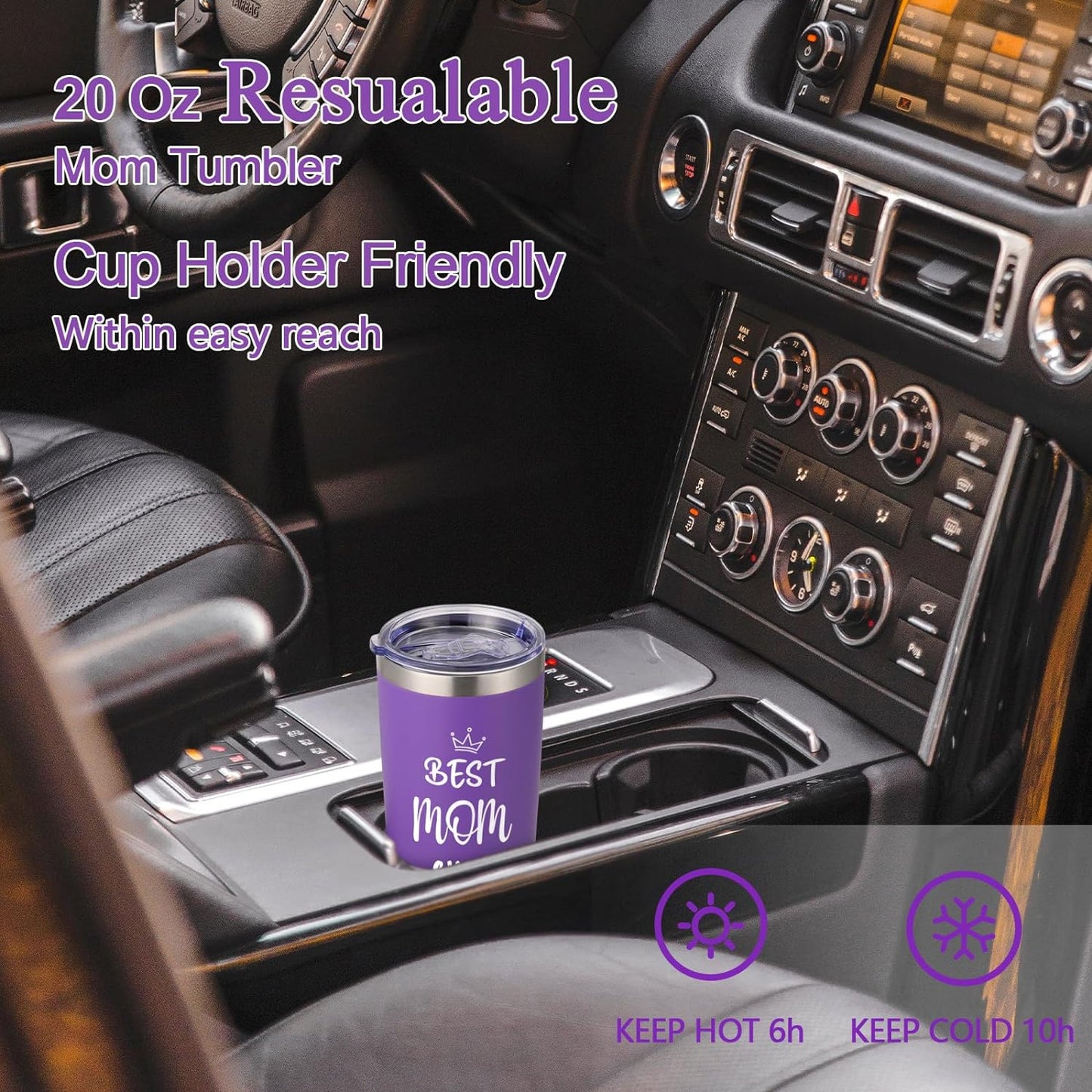 Gift for Mom-LiqCool Best Mom Ever Tumbler Cups,Best Mom Gifts Vacuum Insulated Coffee Mugs,20 fl oz Coffee Cups for Mom,Mother's Day Gifts