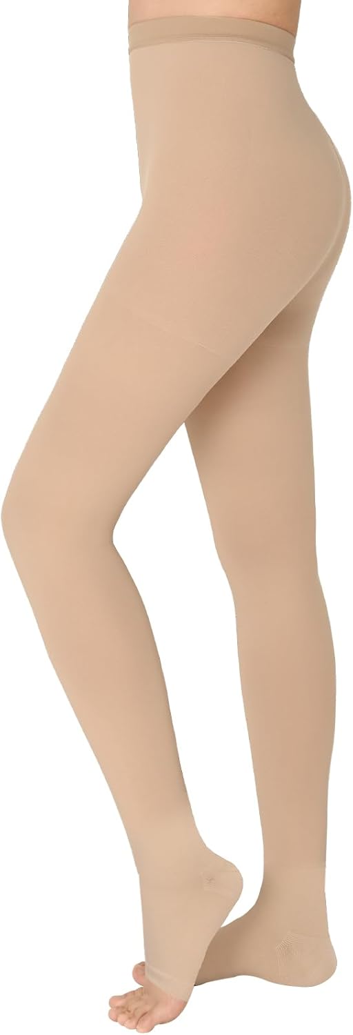 MARTINE MALL 20-30 mmHg Medical Closed Toe Compression Pantyhose Black 3XL Size Nylon Compression Stockings for Women & Men