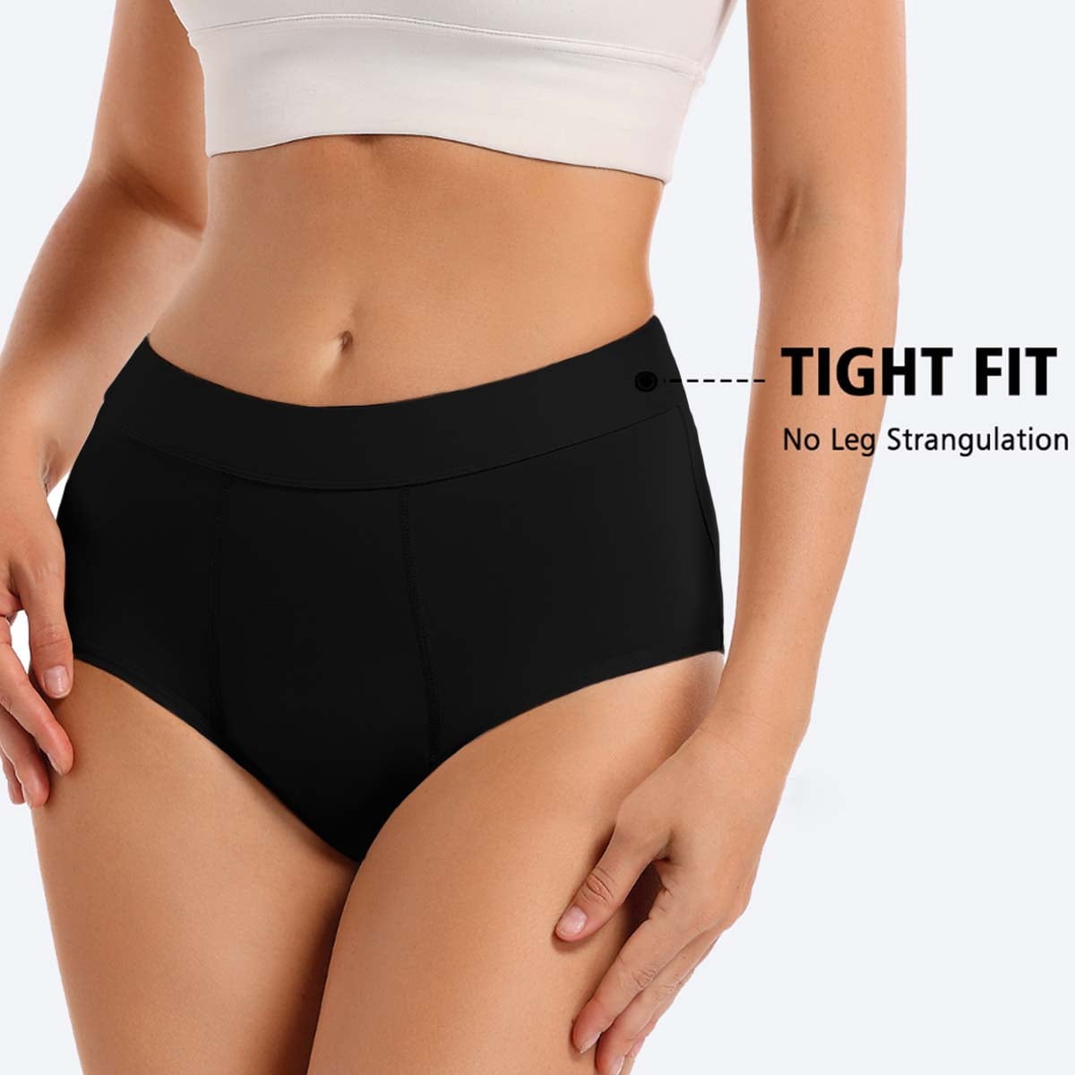 Sunm Boutique Modal Period Underwear for Women, Full Coverage Leak-Proof High Waist Panties, 3-Pack Quick Absorbing 50ml Heavy Flow
