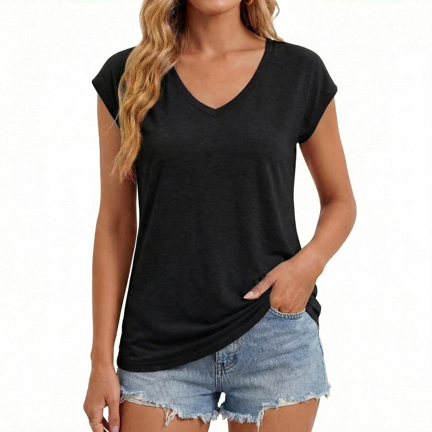 Gingprous Casual Tank tops for Women Cap Sleeve Basic Tee Shirt Loose Fit Spring Summer Tee Tops