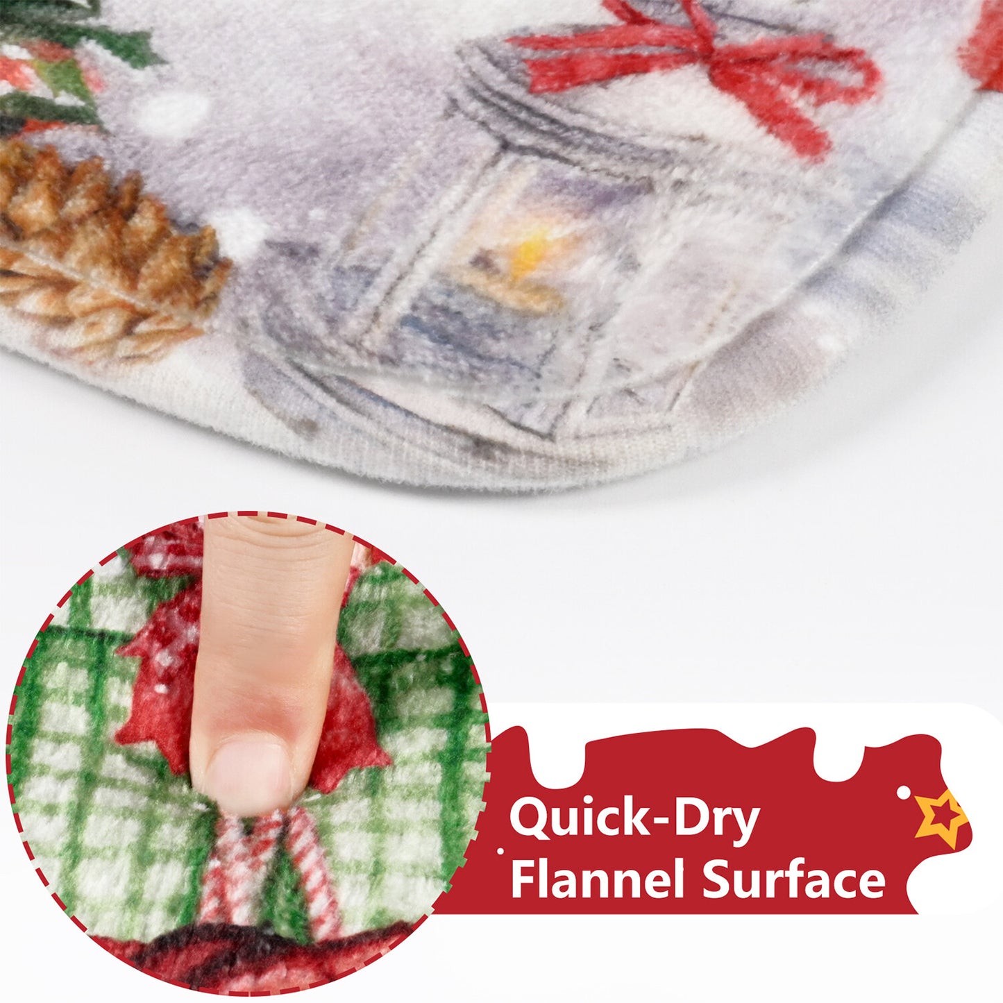 FRAMICS Merry Christmas Shower Curtain Sets with Rugs, Xmas Trees Snowman Bathroom Decor Sets, Red Vintage Farmhouse Waterproof Fabric Shower Curtain with 12 Hooks and Toilet Rugs