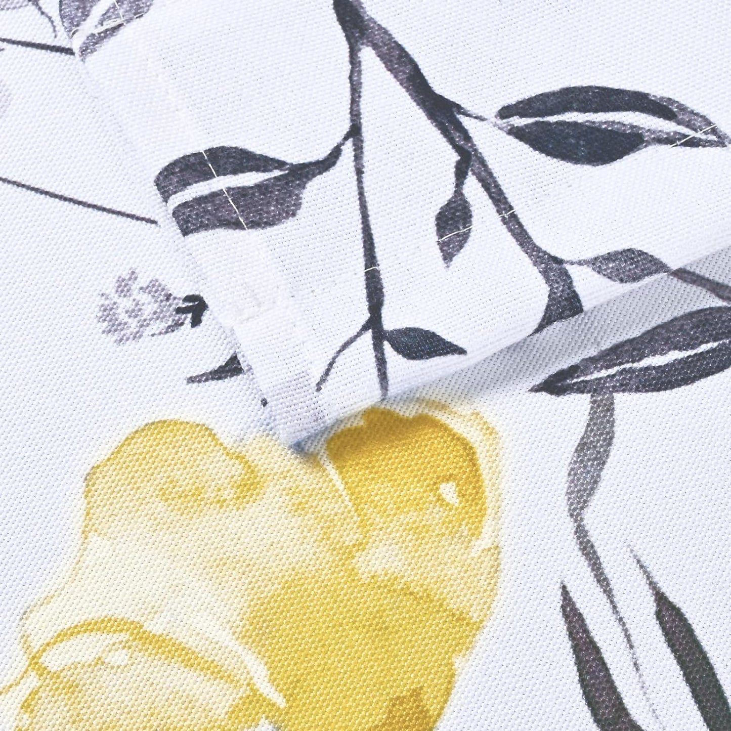 Alishomtll Kitchen Curtains Valances Swags for Windows Yellow Floral Printed Window Drapes,61" W x 36" L,Rod Pocket