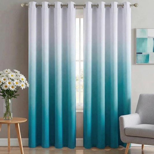 Alishomtll Teal Blackout Curtains Grommet Room Darkening Window Drapes for Living Room Bedroom ,2 Panels of 52" W x 84" L