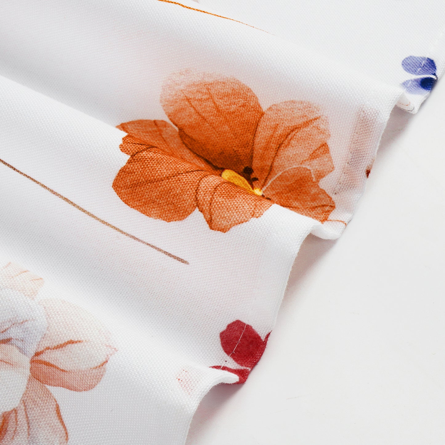 Alishomtll Floral Valance Curtains Kitchen Orange Wildflower Flower Leaf Windows Drapes,52 x 18 inch,Rod Pocket