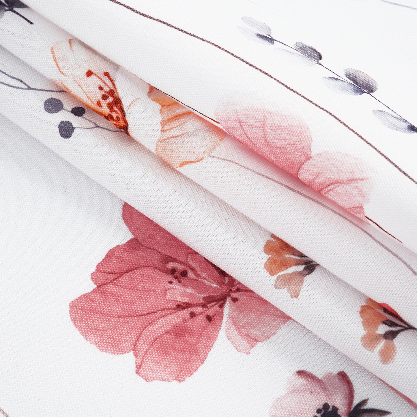 Alishomtll Floral Valance Curtains Kitchen Pink Wildflower Flower Leaf Windows Drapes,52 x 18 inch,Rod Pocket