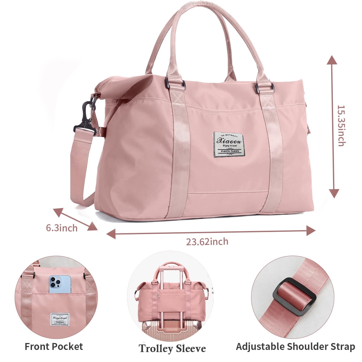 MecTo Travel Duffle Bag for Women Waterproof Weekender School Bag Carry on Tote Bags Overnight Gym Hospital Bag