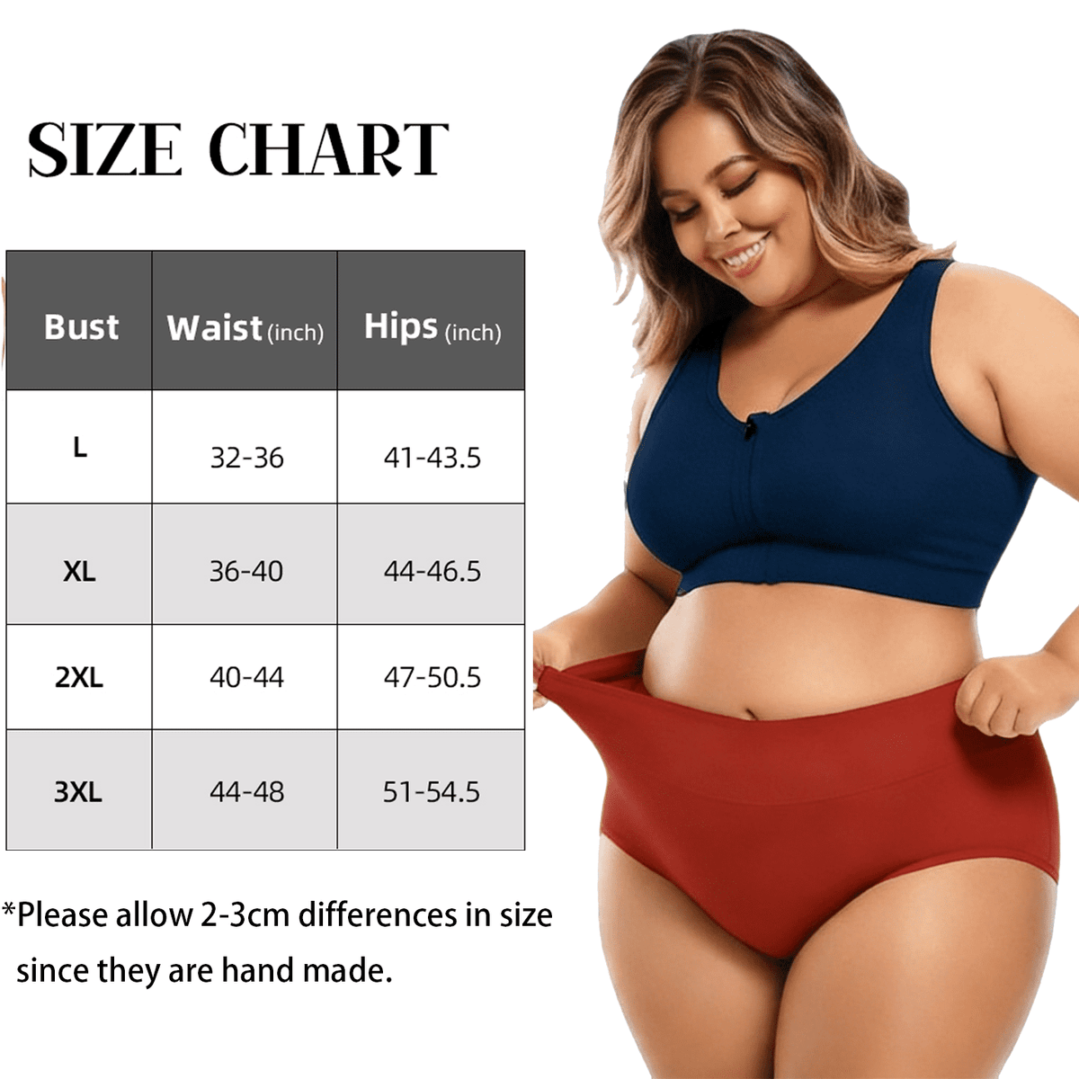 Sunm Boutique Womens Cotton Underwear Plus Size 4 Pack, Tummy Control Panties High Waisted panties Ladies Panties