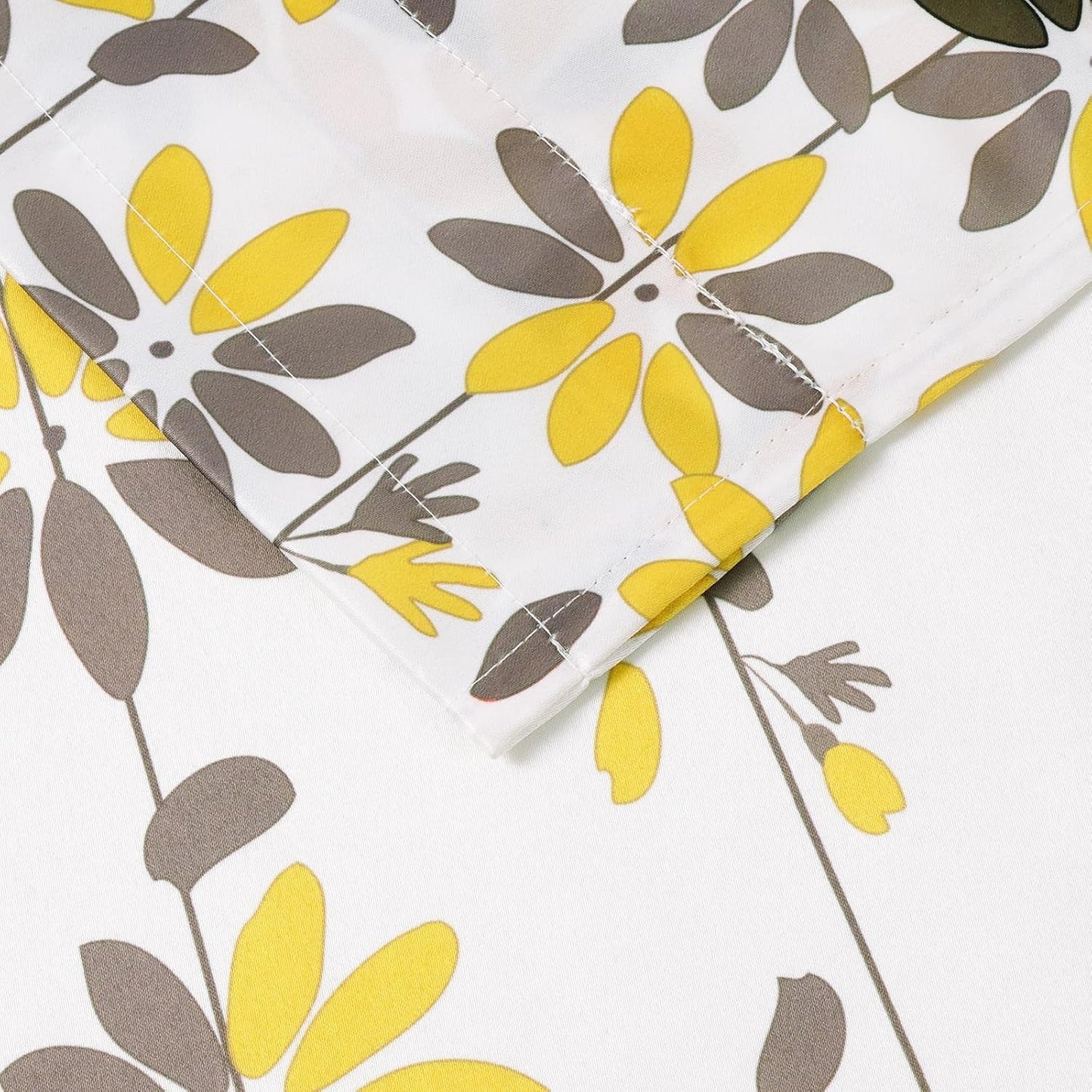 Alishomtll Falling Flower Kitchen Curtains Valances Swags for Windows Window Drapes,61" W x 36" L,Rod Pocket,Yellow