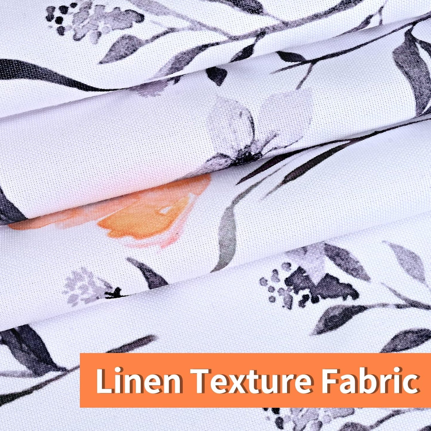 Alishomtll Kitchen Curtains Orange Floral Watercolor Print Tier Curtains Light Filtering Rod Pocket Small Window Curtain Sets,26"Wx24"L,2 Panels