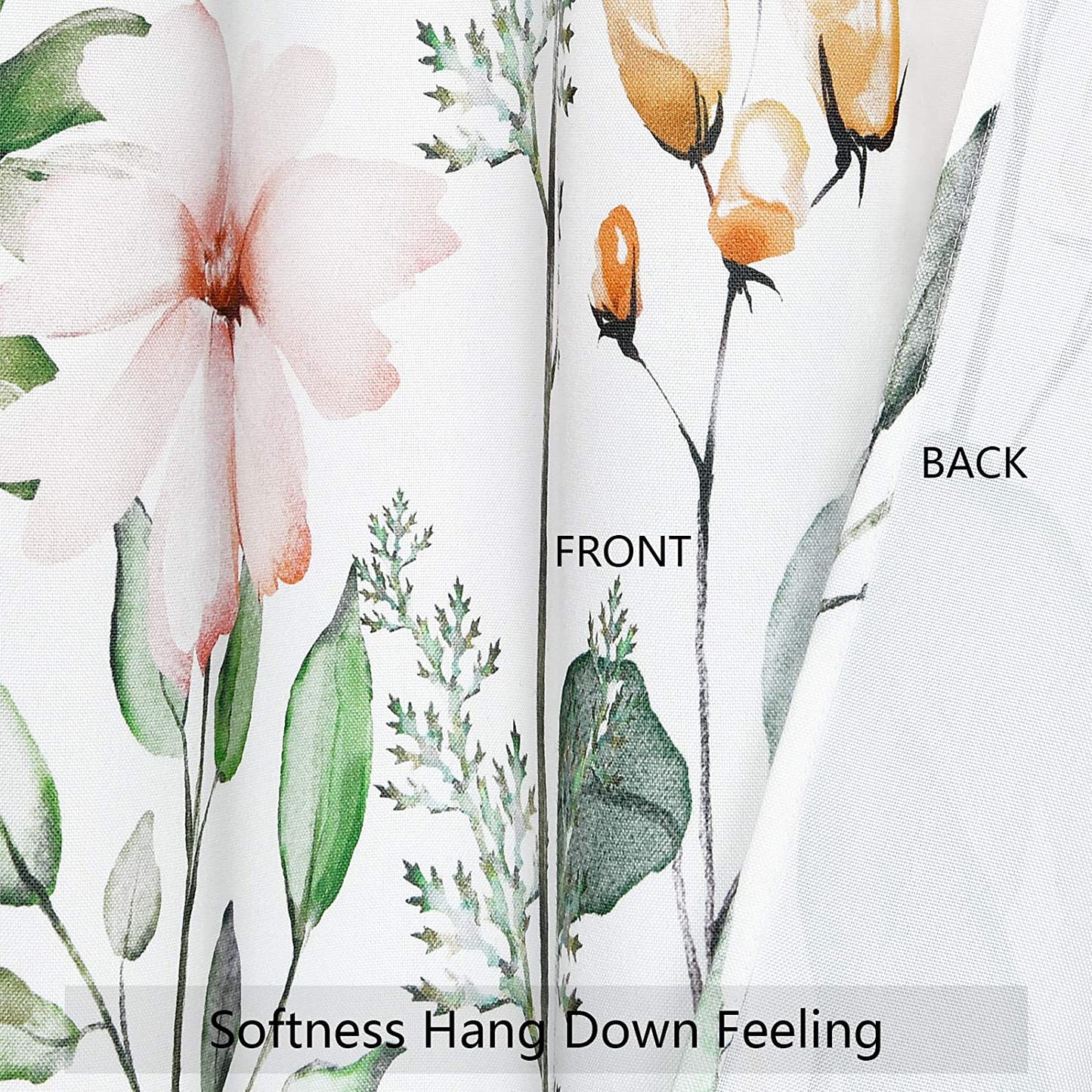 Alishomtll Floral Bedroom Curtains Grommet Window Drapes for Bedroom Living Room Decor,Set of 2