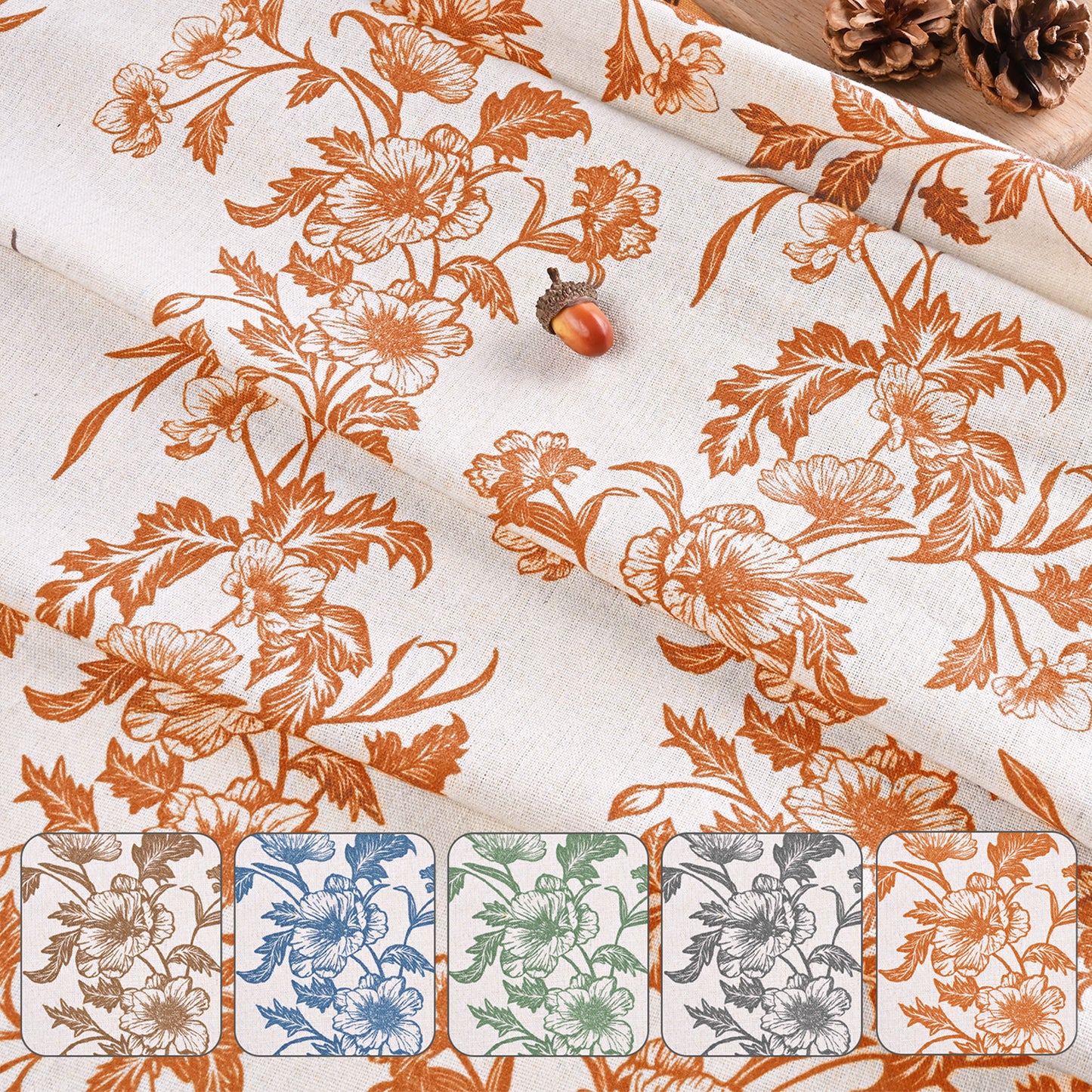 Alishomtll Fall Autumn Floral Curtains for Living Room Thanksgiving Farmhouse Country Sunflower Linen Curtains Light Filtering Window Drapes,52"x 63", 2 Panels
