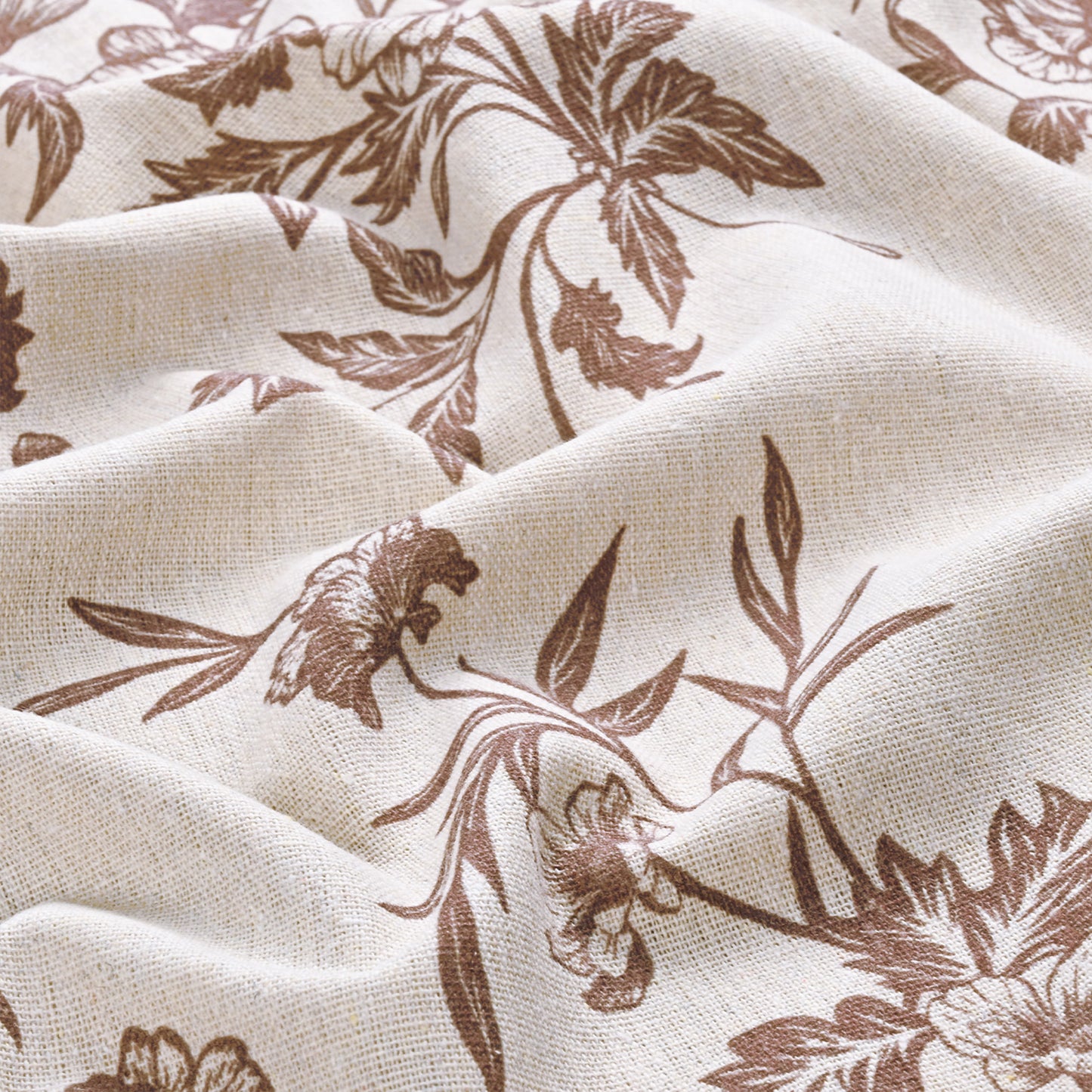 Alishomtll Floral Curtains for Living Room Farmhouse Country Linen Curtains Light Filtering Window Drapes,Brown ,52"x63", 2 Panels