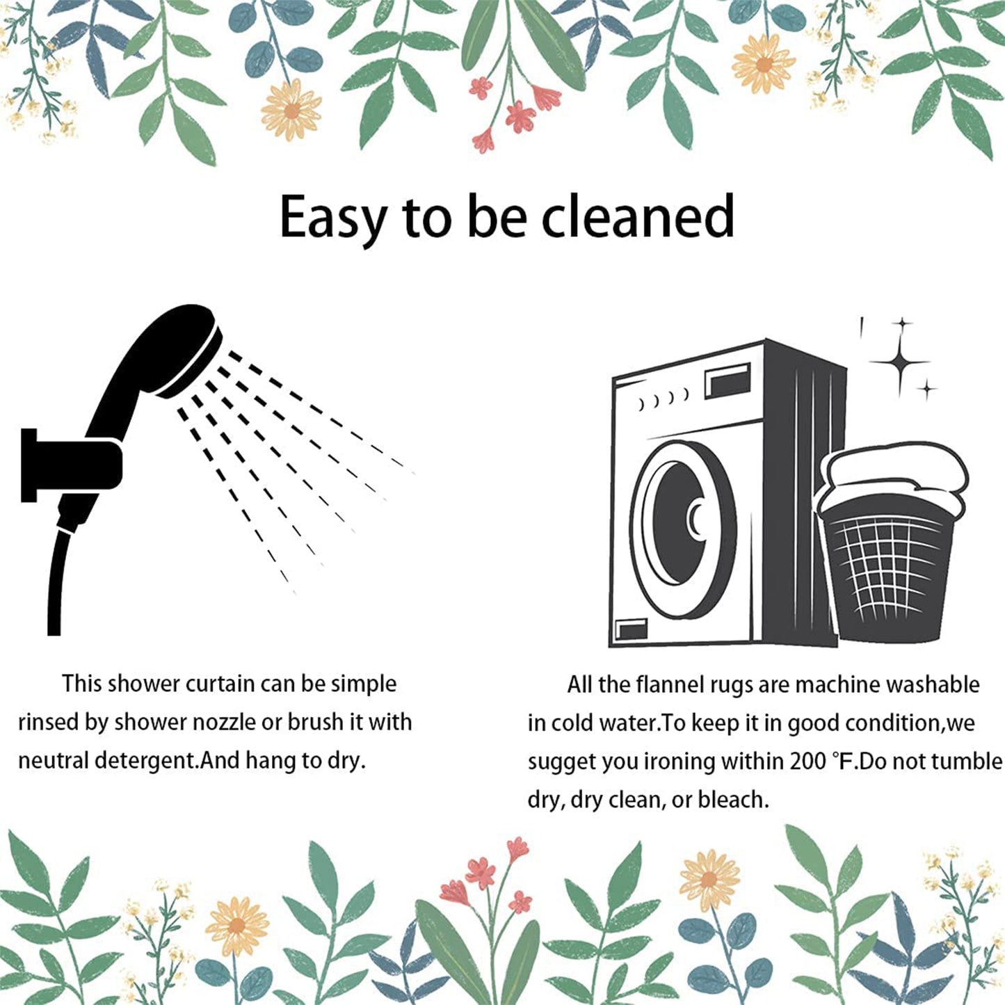 FRAMICS Black Girl with Glitter Quotes Pattern Polyester Shower Curtain and Rug Sets, 16 Pc Bathroom Sets with Non-Slip Mats, Waterproof Shower Curtain with 12 Hooks and Toilet Rugs