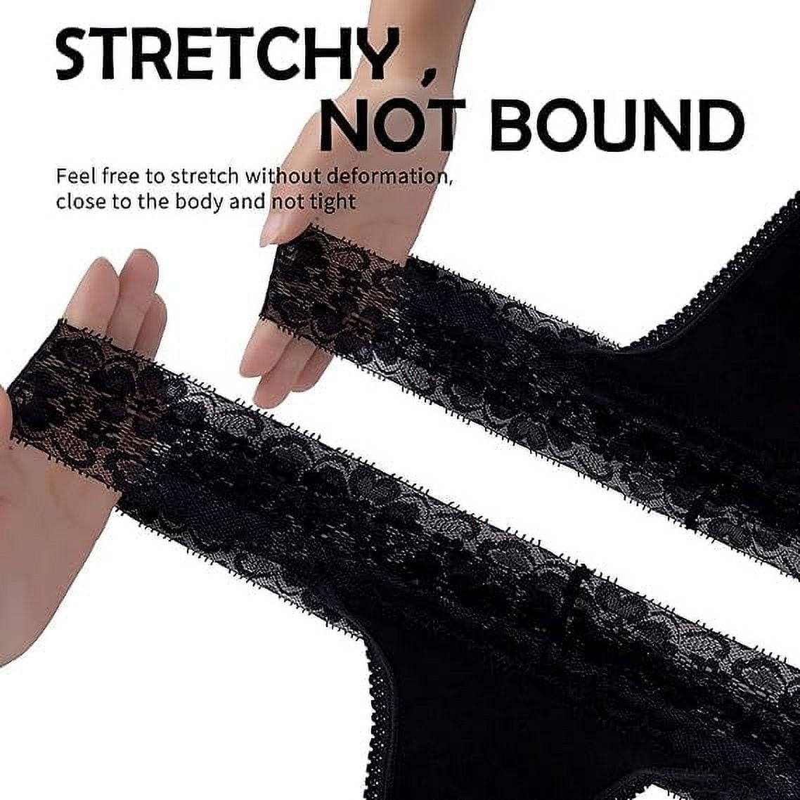 Sunm Boutique Thongs for Women, Cotton Thongs T Back Breathable Comfort See Through Panties Seamless Lace Thongs for Women Pack