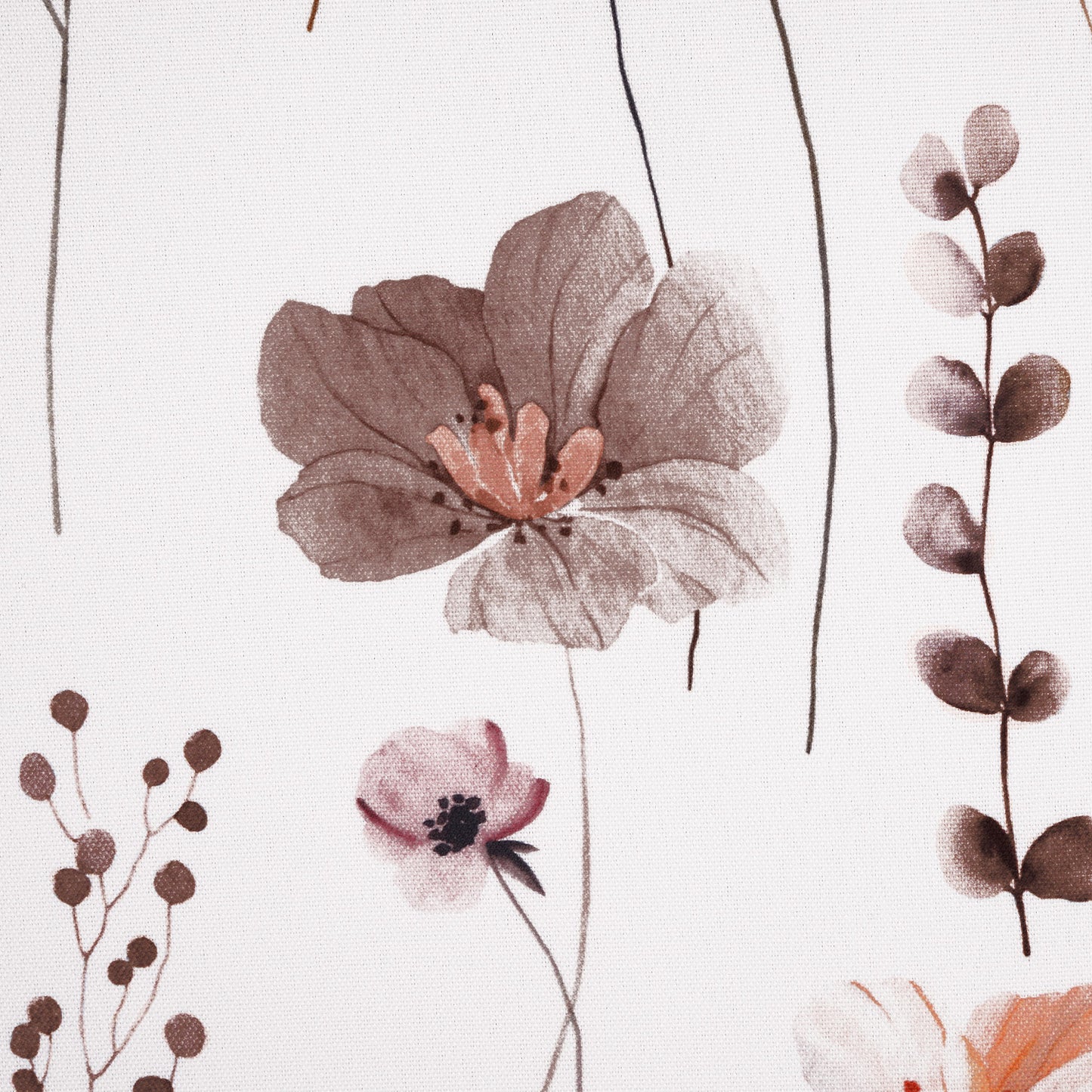 Alishomtll Floral Valance Curtains Kitchen Brown Wildflower Flower Leaf Windows Drapes,52 x 18 inch,Rod Pocket