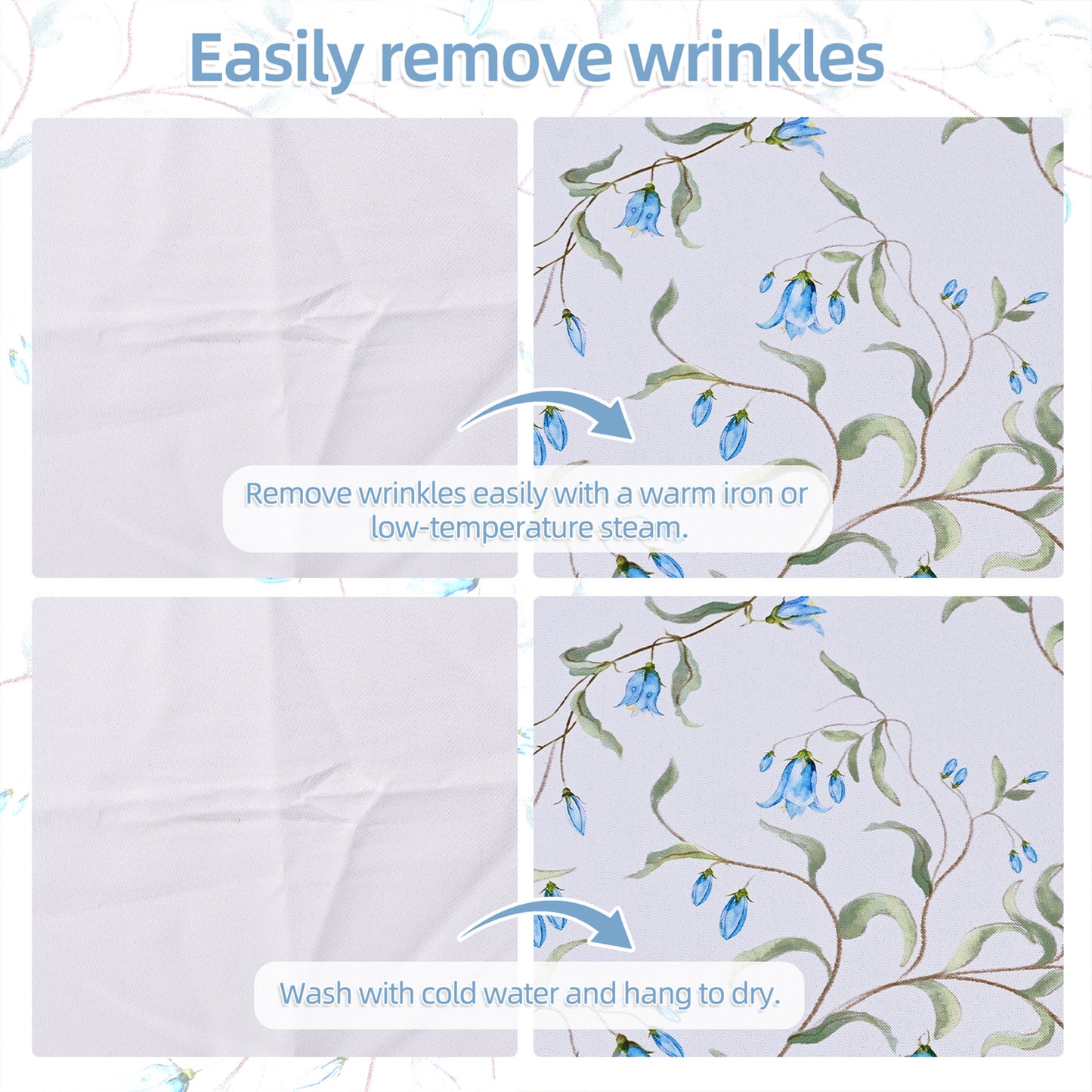 Alishomtll Blackout Curtains Country Floral Printed Thermal Insulated Window Drapes for Bedroom Living Room 84 Inches Long,52" Wide, 2 Panels
